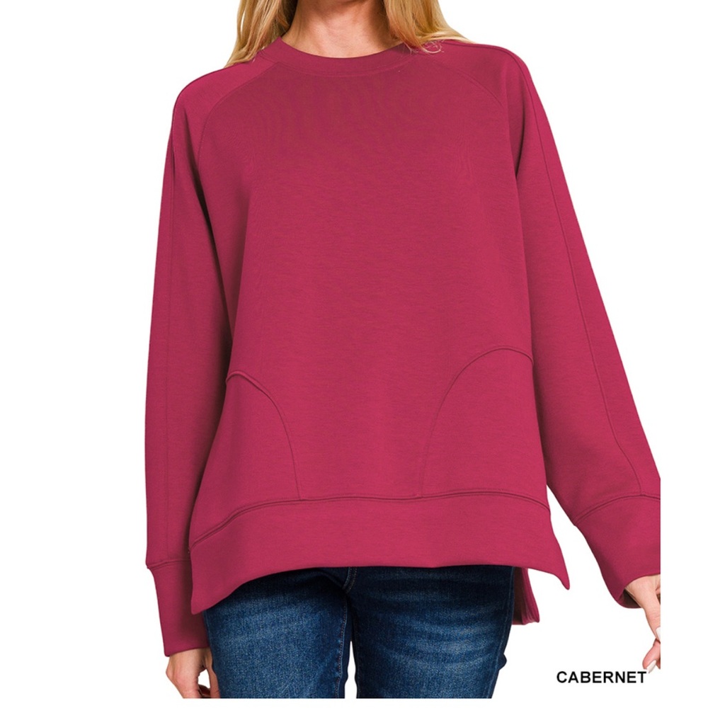 Zenana Outfitters Cabernet Sweatshirt